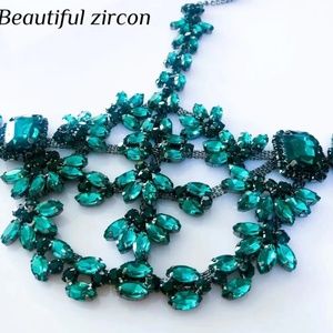 Green Rhinestone Zircon Mask